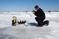 Ice Fishing is also popular on Georgetown Lake near Philipsburg, Montana.