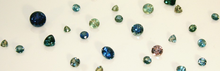 Montana sapphires in a Philipsburg jewler's display.